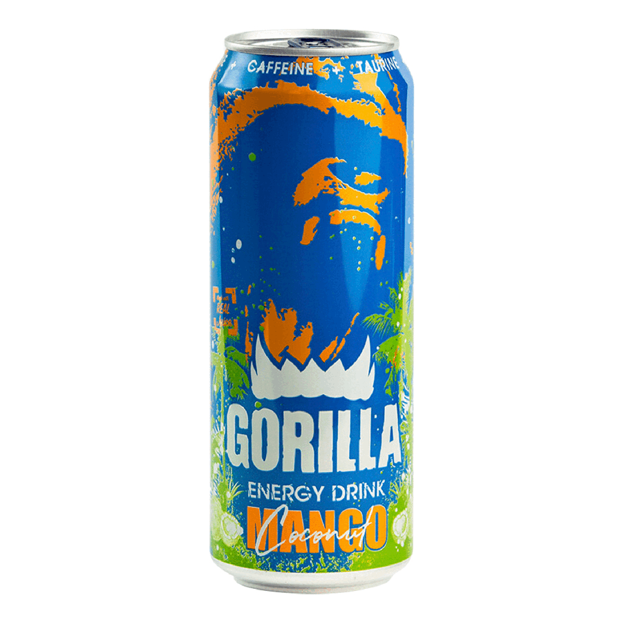 ЭЙСБЕР маркет-Напиток энергетический Gorilla Mango Coconut безалкогольный 0,45 л