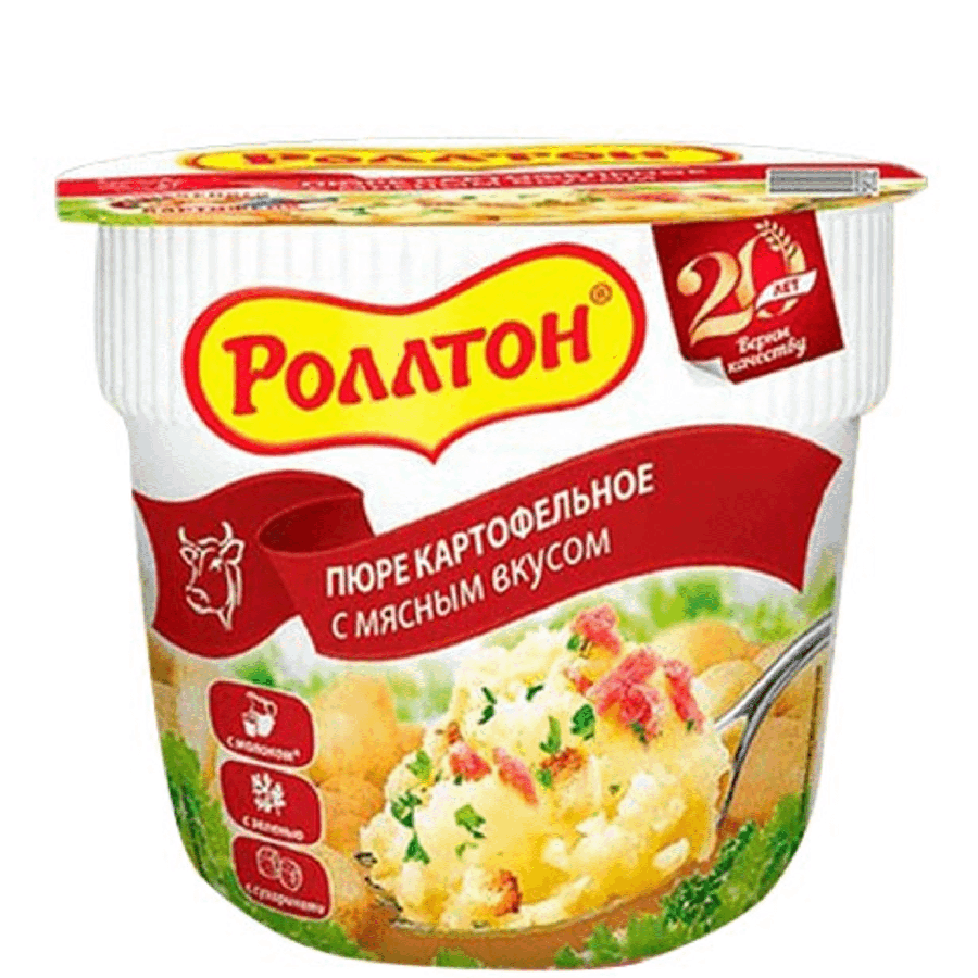 ЭЙСБЕР маркет-Пюре Роллтон картофельное с мясным вкусом 40 г