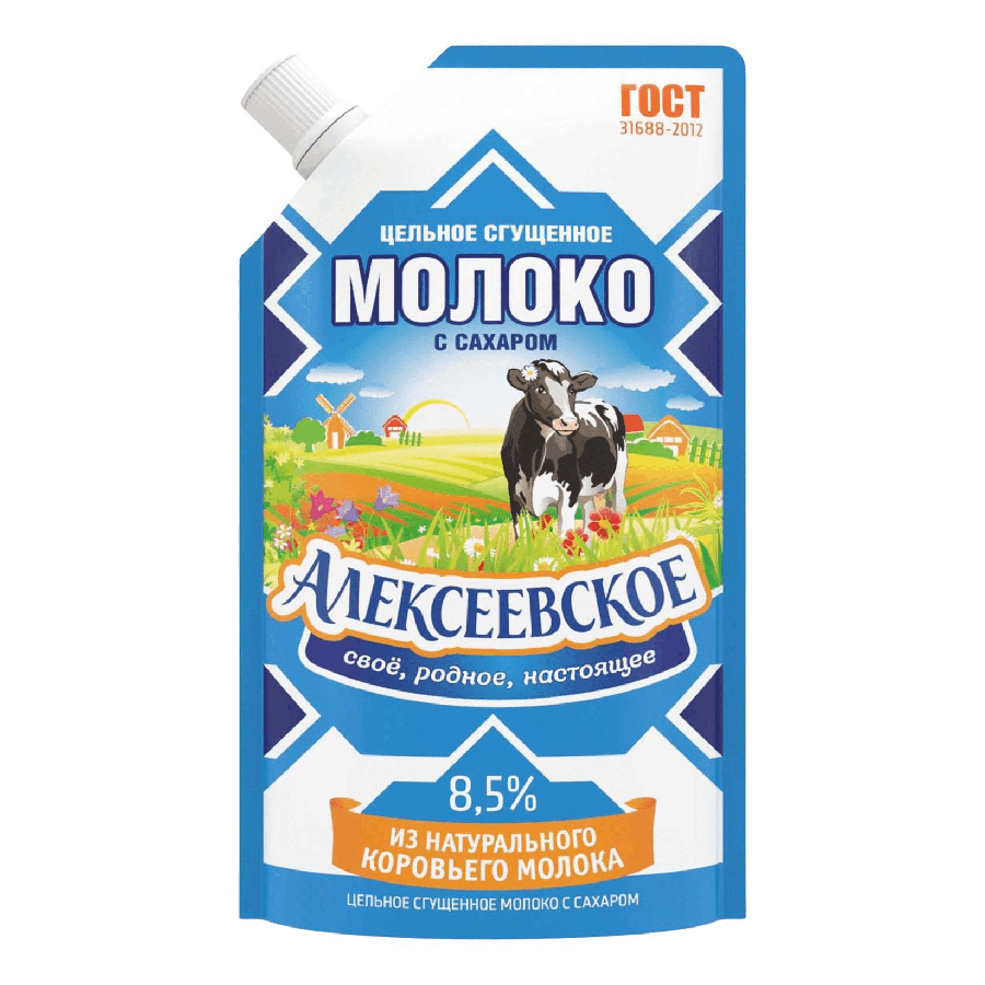 ЭЙСБЕР маркет-Сгущенное молоко Алексеевское цельное с сахаром 8,5 % БЗМЖ 270 г