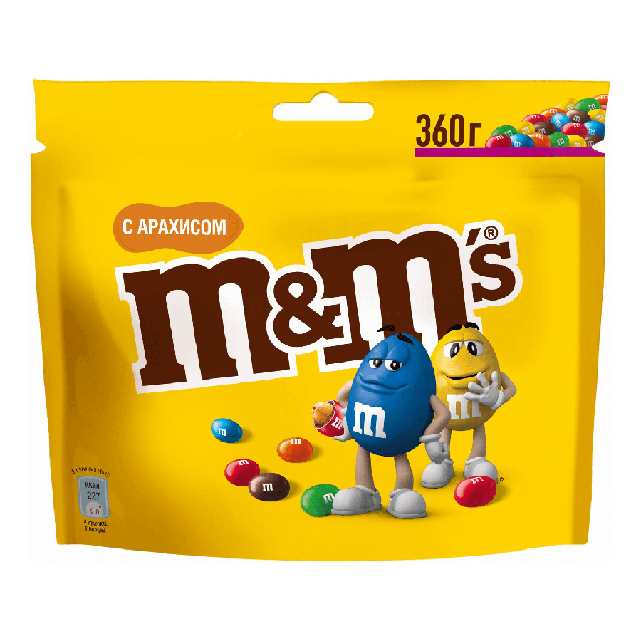 ЭЙСБЕР маркет-Драже M&M's с арахисом 360 г